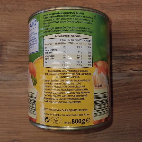 Fertiggericht-Notfallnahrung-Konserve-800g-Sauerkraut-Topf-mit-Kasslerschulter-und-Kartoffeln-2