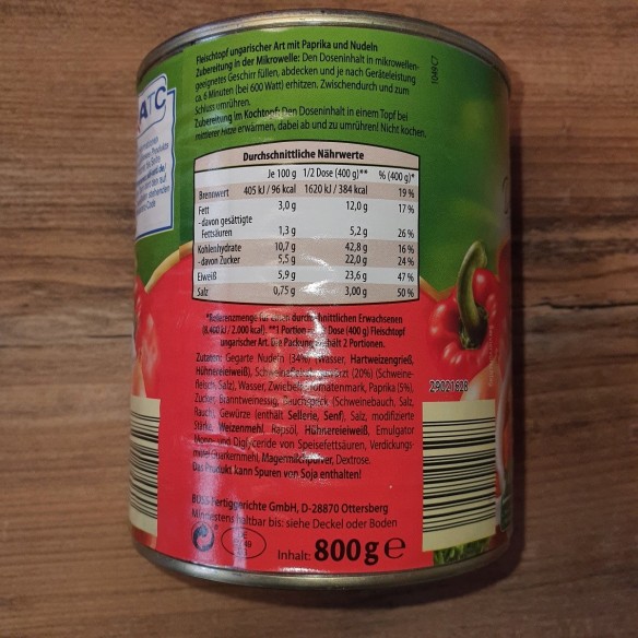 Fertiggericht-Notfallnahrung-Konserve-800g-Fleischtopf-ungarischer-Art-Paprika-Nudeln-2