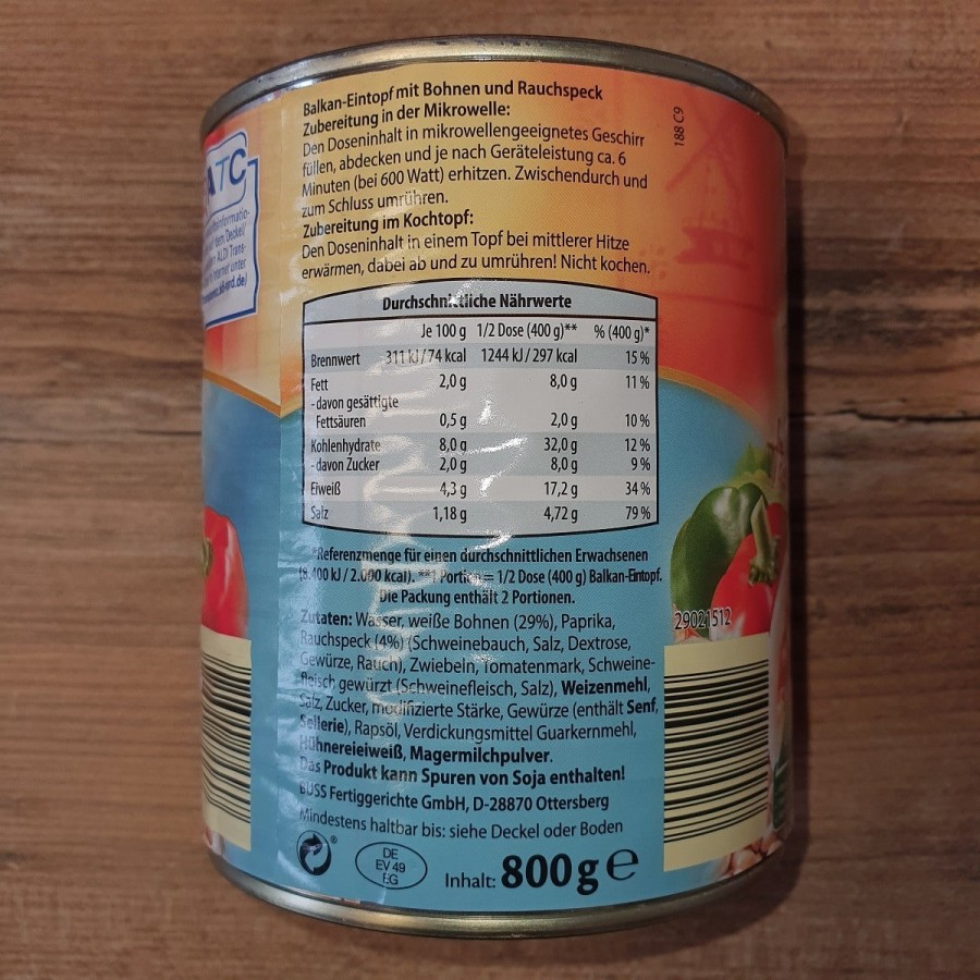 Fertiggericht-Notfallnahrung-Konserve-800g-Balkan-Eintopf-Bohnen-Schweinefleisch-2