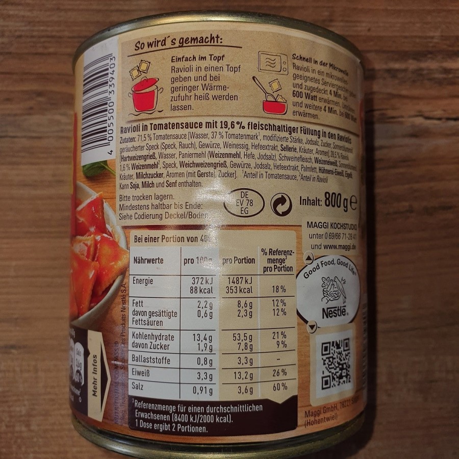 Fertiggericht-Notfallnahrung-Konserve-800g-Maggi®-Ravioli-in-Tomatensauce-fleischhaltiger-Fuellung-2
