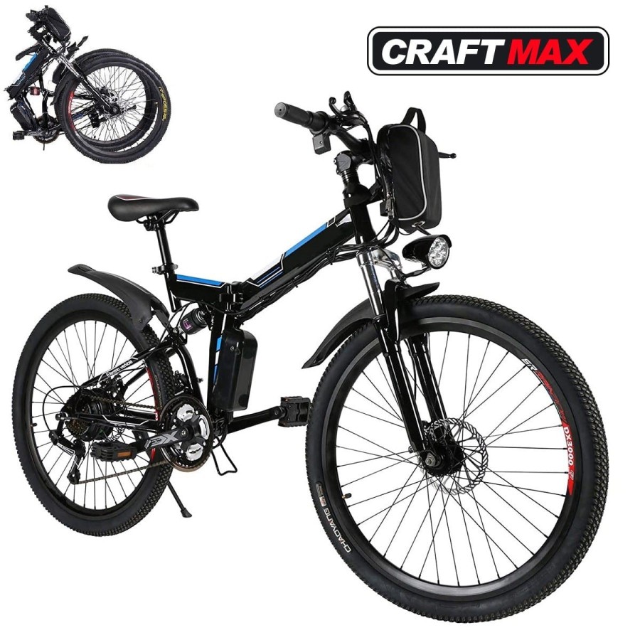 CRAFTMAX-clappy-e-Bike-Elektrofahrrad-Mountainbike-26-Zoll-36V-250W-Heckmotor-klappbar-schwarzblau-1