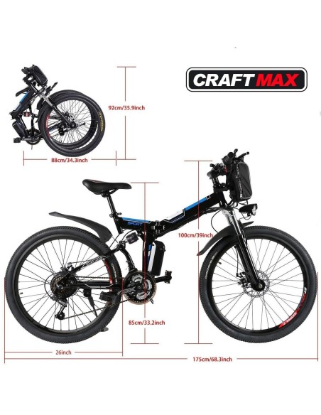 CRAFTMAX-clappy-e-Bike-Elektrofahrrad-Mountainbike-26-Zoll-36V-250W-Heckmotor-klappbar-schwarzblau-2