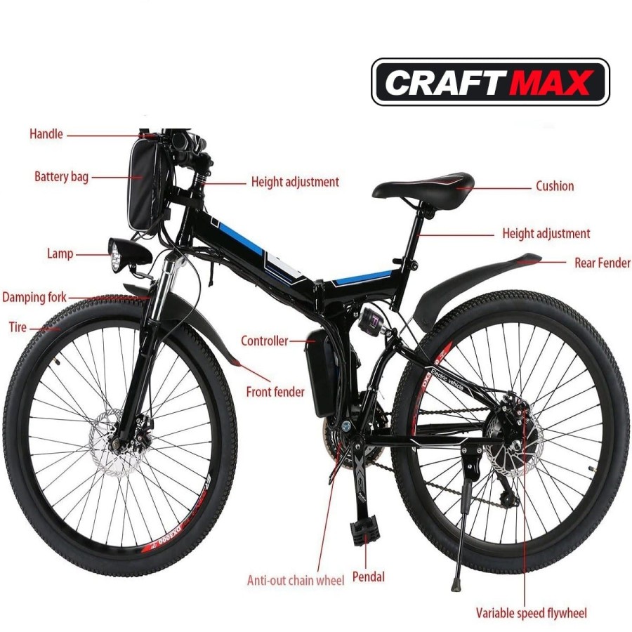 CRAFTMAX-clappy-e-Bike-Elektrofahrrad-Mountainbike-26-Zoll-36V-250W-Heckmotor-klappbar-schwarzblau-5