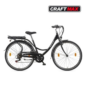 CRAFTMAX-Teutouburg-Citybike-leicht-Elektrofahrrad-28-Zoll-7-Gang-Shimano-Kettenschaltung-250W-104-36-V-Lithium-Ionen-Akku-Schwa