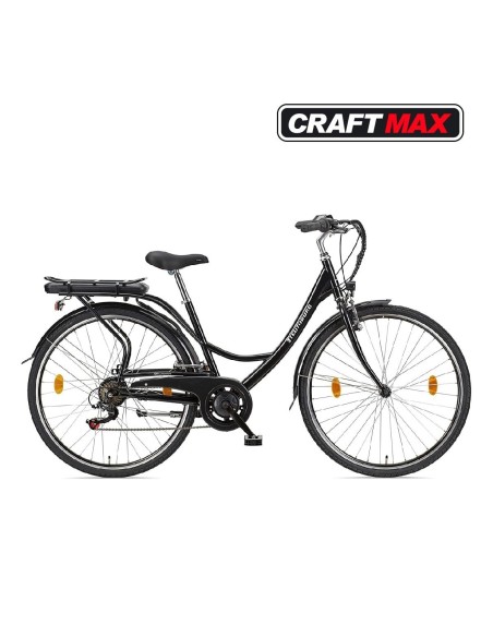CRAFTMAX-Teutouburg-Citybike-leicht-Elektrofahrrad-28-Zoll-7-Gang-Shimano-Kettenschaltung-250W-104-36-V-Lithium-Ionen-Akku-Schwa