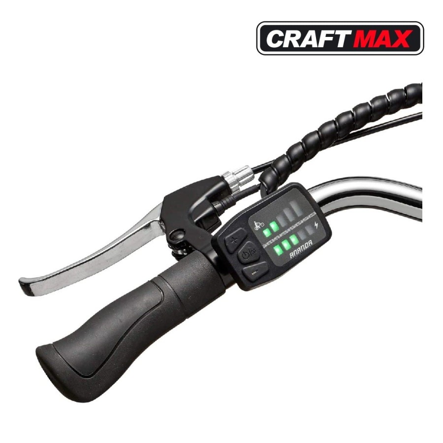 CRAFTMAX-Teutouburg-Citybike-leicht-Elektrofahrrad-28-Zoll-7-Gang-Shimano-Kettenschaltung-250W-104-36-V-Lithium-Ionen-Akku-Schwa