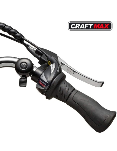 CRAFTMAX-Teutouburg-Citybike-leicht-Elektrofahrrad-28-Zoll-7-Gang-Shimano-Kettenschaltung-250W-104-36-V-Lithium-Ionen-Akku-Schwa