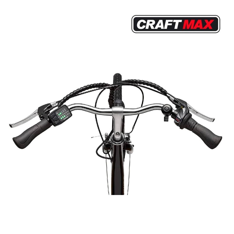 CRAFTMAX-Teutouburg-Citybike-leicht-Elektrofahrrad-28-Zoll-7-Gang-Shimano-Kettenschaltung-250W-104-36-V-Lithium-Ionen-Akku-Schwa