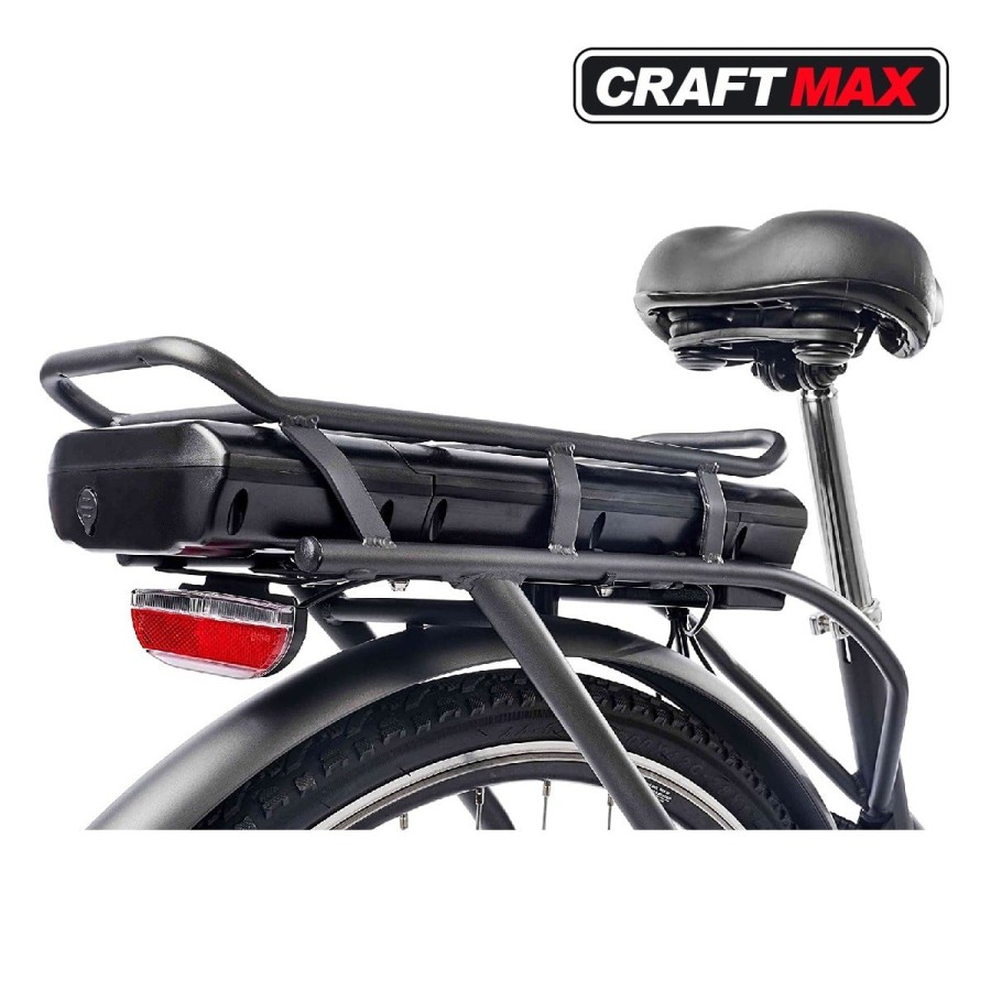 CRAFTMAX-Teutouburg-Citybike-leicht-Elektrofahrrad-28-Zoll-7-Gang-Shimano-Kettenschaltung-250W-104-36-V-Lithium-Ionen-Akku-Schwa