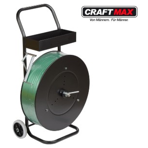 CRAFTMAX®-Abrollwagen-mit-Ablage-fuer-Umreifungsbaender-auf-Rollen-universell-1