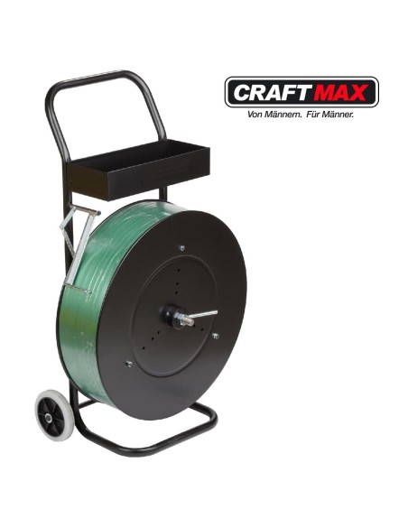 CRAFTMAX®-Abrollwagen-mit-Ablage-fuer-Umreifungsbaender-auf-Rollen-universell-1