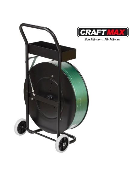 CRAFTMAX®-Abrollwagen-mit-Ablage-fuer-Umreifungsbaender-auf-Rollen-universell-2