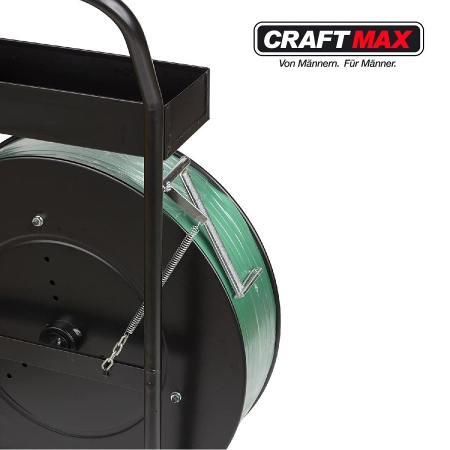 CRAFTMAX®-Abrollwagen-mit-Ablage-fuer-Umreifungsbaender-auf-Rollen-universell-3