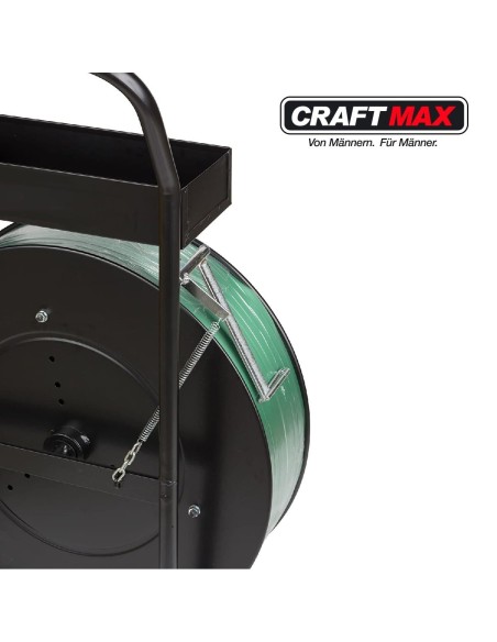 CRAFTMAX®-Abrollwagen-mit-Ablage-fuer-Umreifungsbaender-auf-Rollen-universell-3
