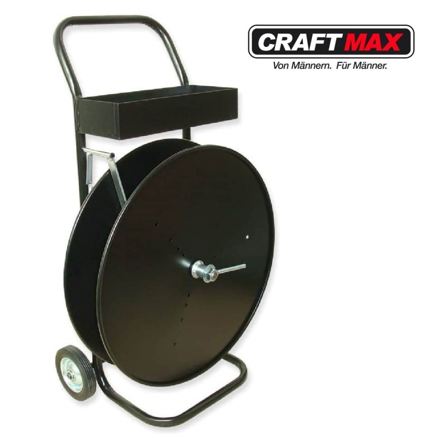 CRAFTMAX®-Abrollwagen-mit-Ablage-fuer-Umreifungsbaender-auf-Rollen-universell-9
