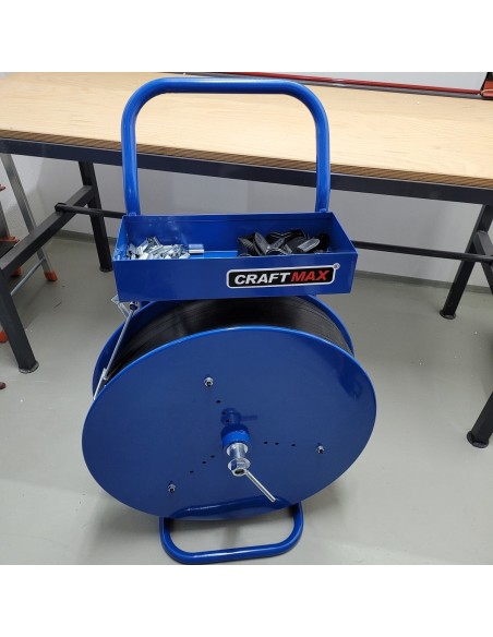 CRAFTMAX®-Abrollwagen-mit-Ablage-fuer-Umreifungsbaender-auf-Rollen-universell-4