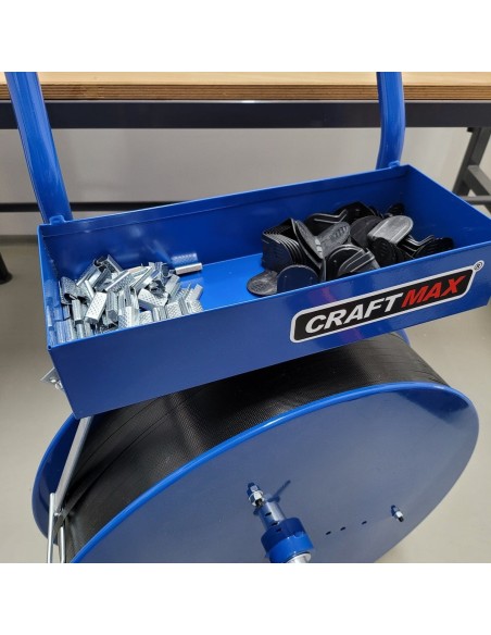 CRAFTMAX®-Abrollwagen-mit-Ablage-fuer-Umreifungsbaender-auf-Rollen-universell-5