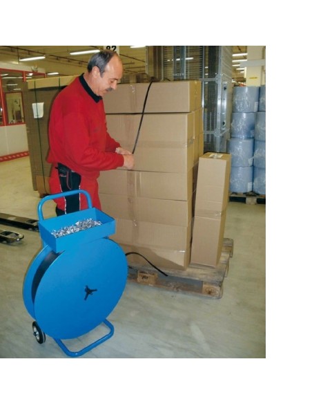 CRAFTMAX®-Abrollwagen-mit-Ablage-fuer-Umreifungsbaender-auf-Rollen-universell-8