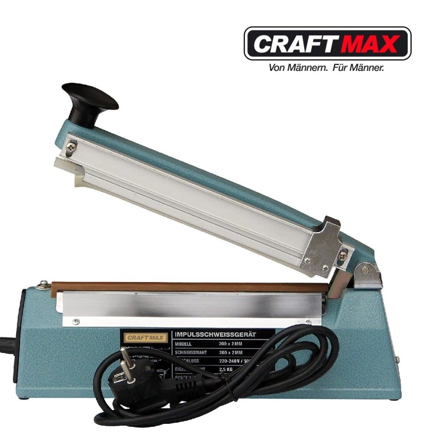 CRAFTMAX-Industrie-Impuls-Balkenschweissgeraet-Schneidwerk-fuer-thermoplastischen-Kunststofffolien-Schweissbalkenlaenge-200mm-Na