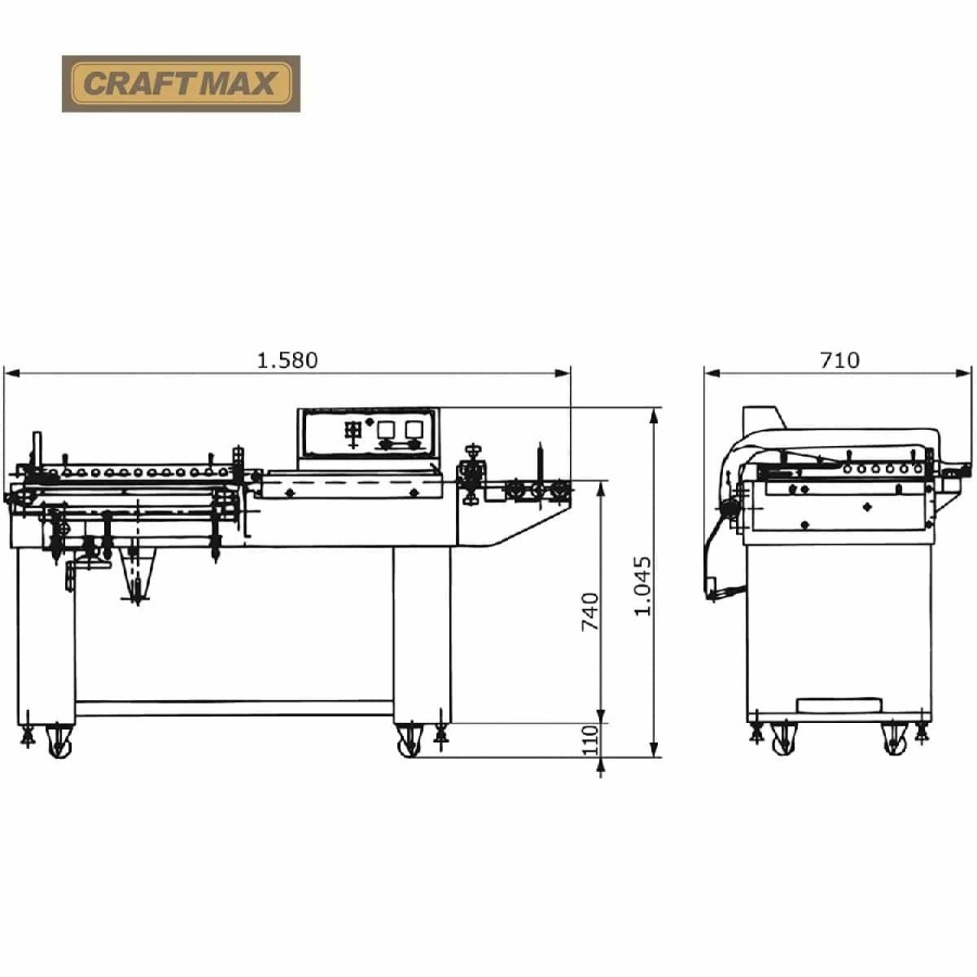 CRAFTMAX-Deutsches-Semiautomatisches-L-Winkelschweissgeraet-Foerderband-fuer-thermoplastischen-Kunststofffolien