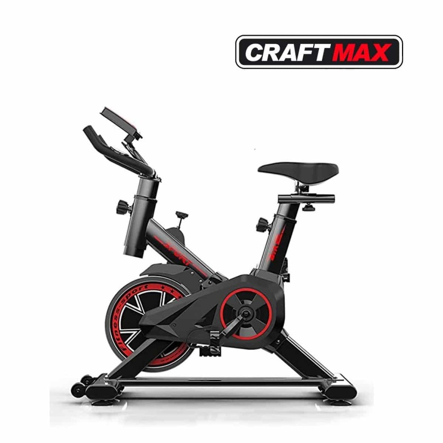 CRAFTMAX-Speedbike-CMX-22-Kg-Schwungrad-Armstuetze-Pulsgurt-Ergometer-Trainingscomputer-150-Kg-rot-5