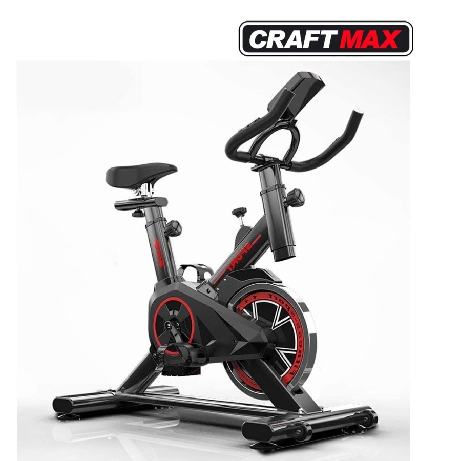 CRAFTMAX-Speedbike-CMX-22-Kg-Schwungrad-Armstuetze-Pulsgurt-Ergometer-Trainingscomputer-150-Kg-rot-11