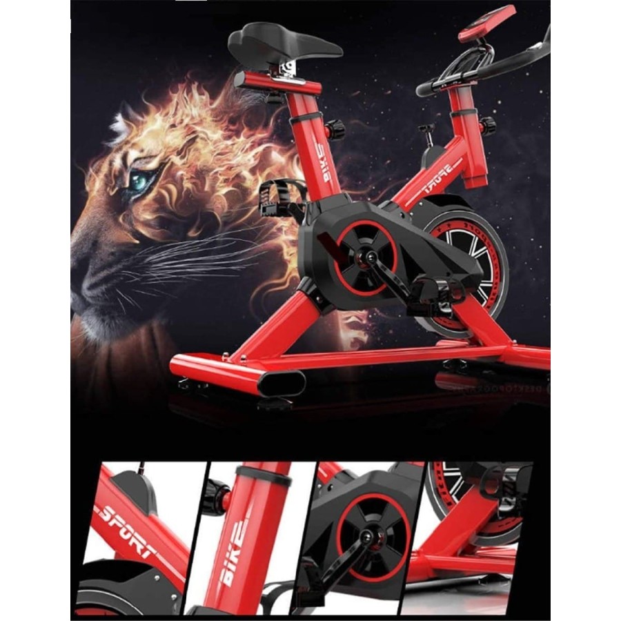 CRAFTMAX-Speedbike-CMX-22-Kg-Schwungrad-Armstuetze-Pulsgurt-Ergometer-Trainingscomputer-150-Kg-rot-6