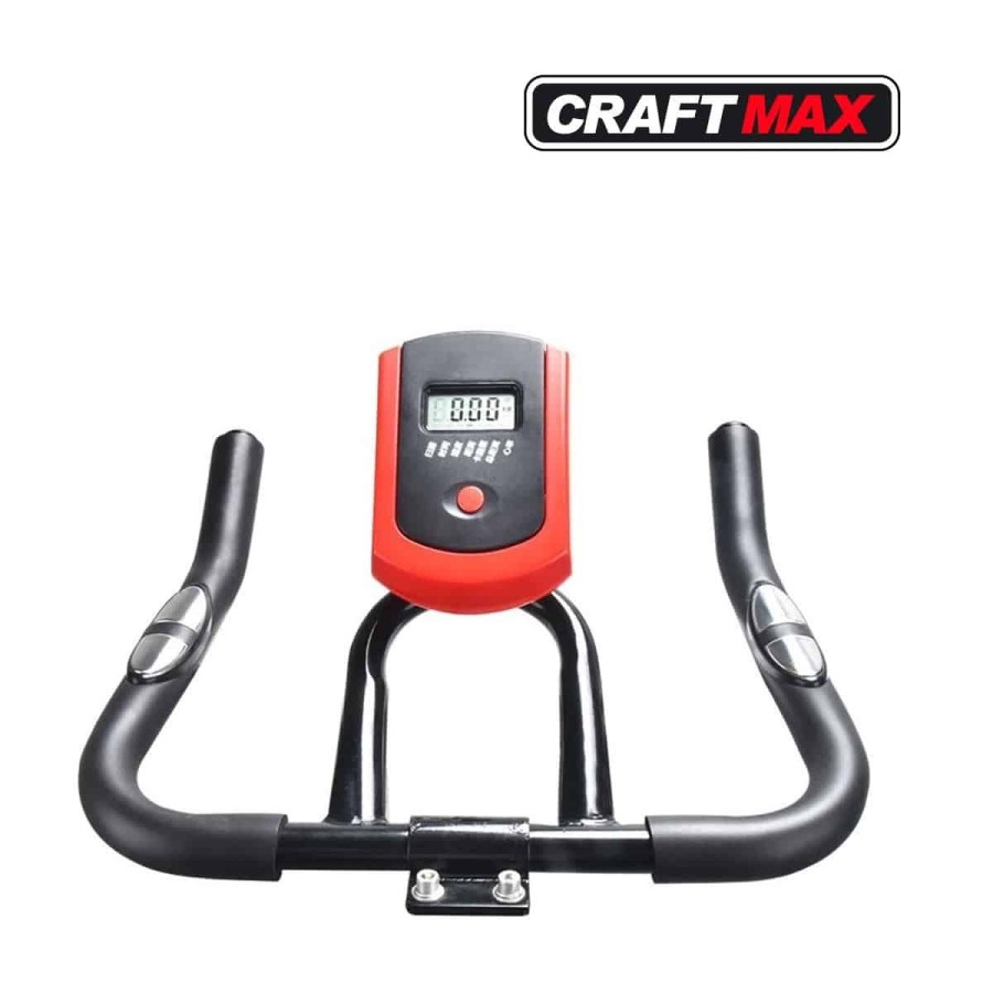 CRAFTMAX-Speedbike-CMX-22-Kg-Schwungrad-Armstuetze-Pulsgurt-Ergometer-Trainingscomputer-150-Kg-rot-10