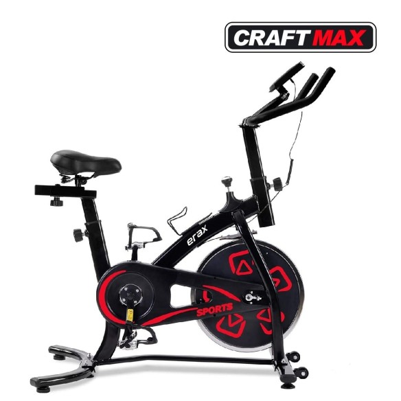 CRAFTMAX-Speedbike-erax-8-Kg-Schwungrad-Armstuetze-Trainingscomputer-bis-100-Kg-schwarz-1