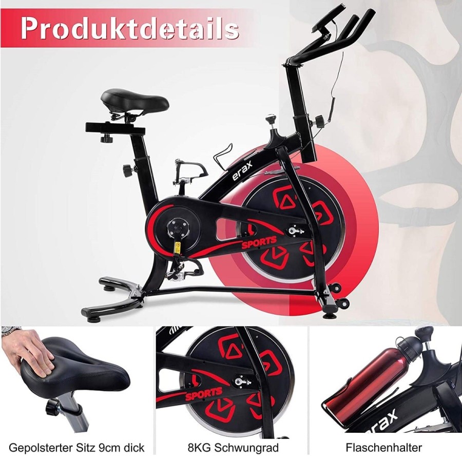 CRAFTMAX-Speedbike-erax-8-Kg-Schwungrad-Armstuetze-Trainingscomputer-bis-100-Kg-schwarz-6