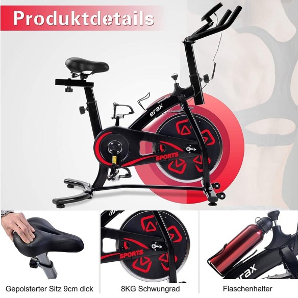 CRAFTMAX-Speedbike-erax-8-Kg-Schwungrad-Armstuetze-Trainingscomputer-bis-100-Kg-schwarz-6