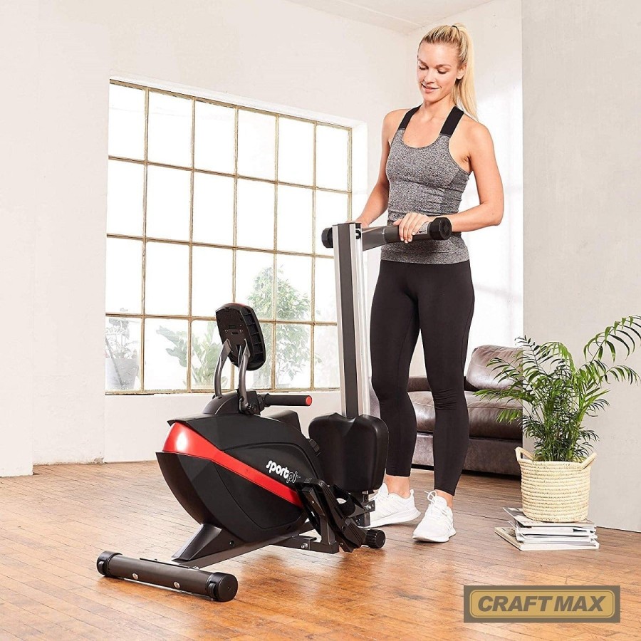 CRAFTMAX-Rudergeraet-klappbar-Magnetbremssystem-kugelgelagerter-Rudersitz-Trainingscomputer-TUeV-geprueft-schwarz-5