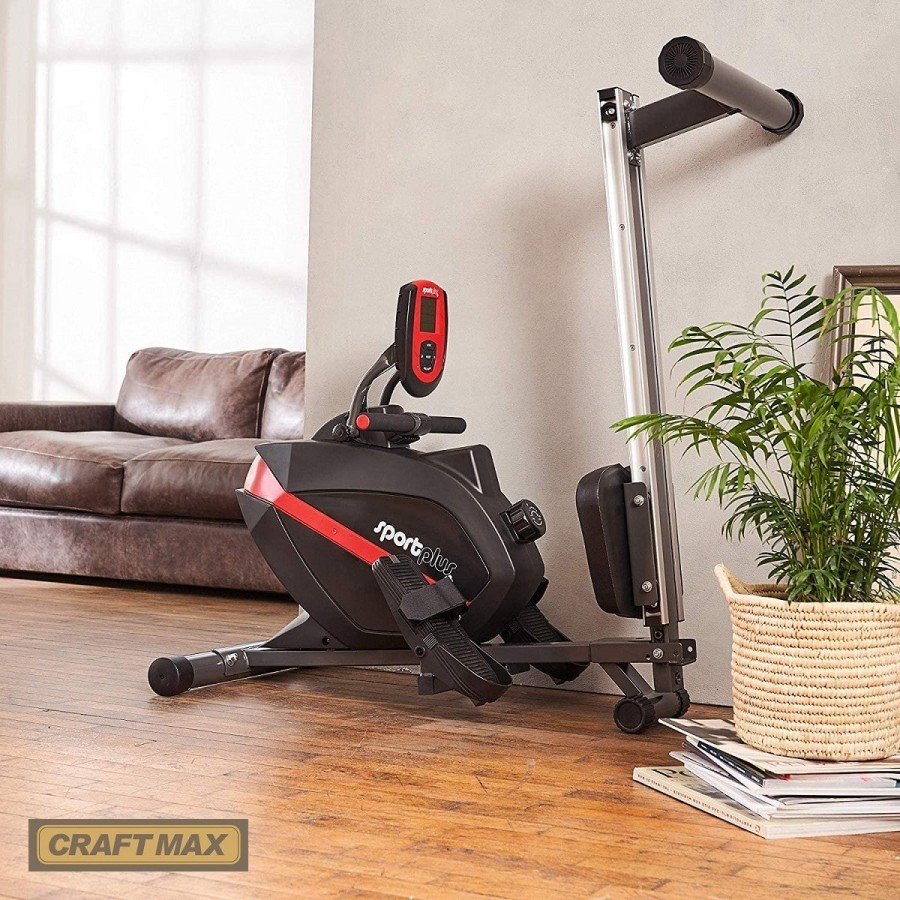 CRAFTMAX-Rudergeraet-klappbar-Magnetbremssystem-kugelgelagerter-Rudersitz-Trainingscomputer-TUeV-geprueft-schwarz-6