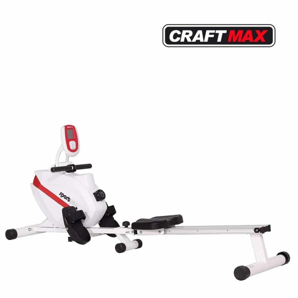 CRAFTMAX-Rudergeraet-klappbar-Magnetbremssystem-kugelgelagerter-Rudersitz-Trainingscomputer-TUeV-geprueft-weiss-1