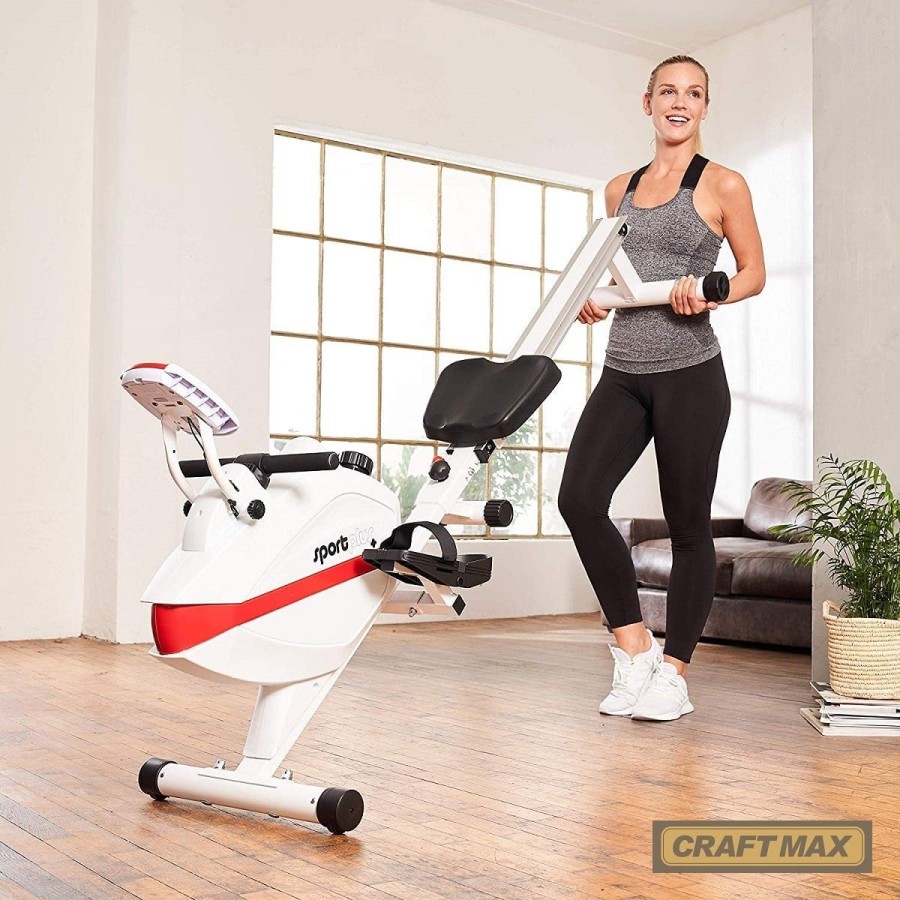 CRAFTMAX-Rudergeraet-klappbar-Magnetbremssystem-kugelgelagerter-Rudersitz-Trainingscomputer-TUeV-geprueft-weiss-6