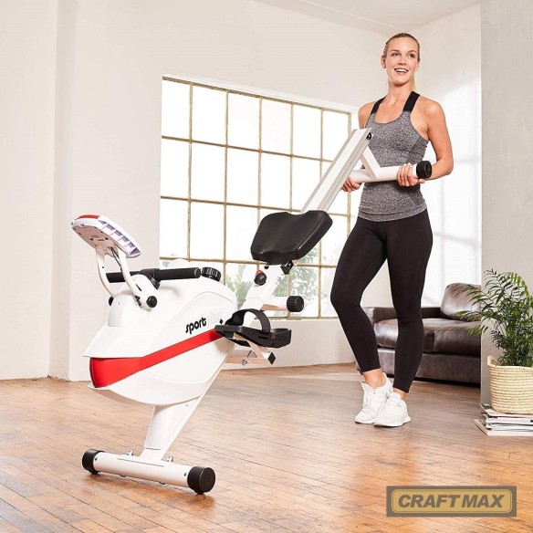 CRAFTMAX-Rudergeraet-klappbar-Magnetbremssystem-kugelgelagerter-Rudersitz-Trainingscomputer-TUeV-geprueft-weiss-6