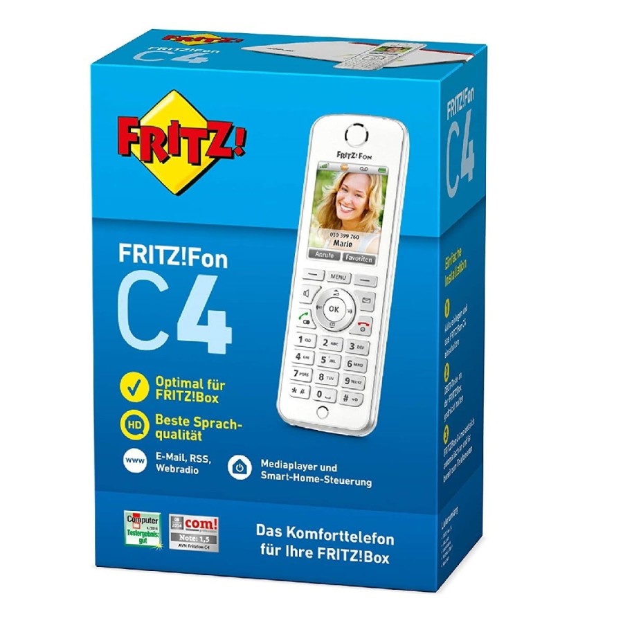 AVM-FRITZFon-C4-Telefon-Farbdisplay-beleuchtete-Tastatur-weiss-originalverpackt
