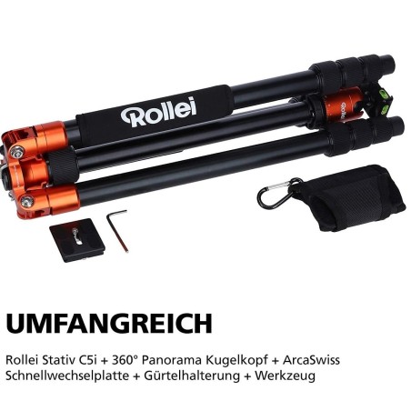 Rollei-C50i-Orange-Ieichtes-Alu-Stativ