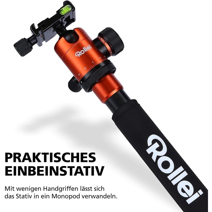 Rollei-C50i-Orange-Ieichtes-Einbein-Stativ