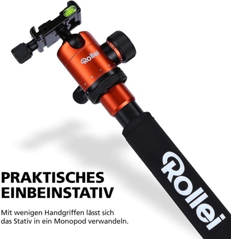 Rollei-C50i-Orange-Ieichtes-Einbein-Stativ