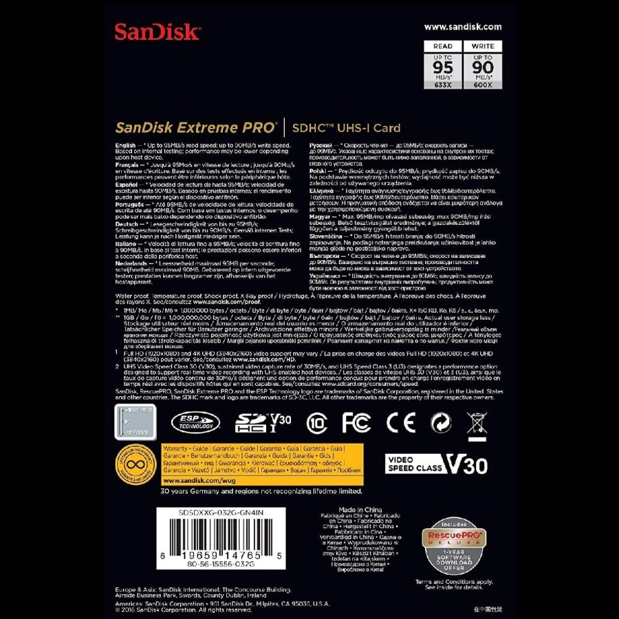 SanDisk-Extreme-PRO-32GB-SDHC-Speicherkarten-Garantie