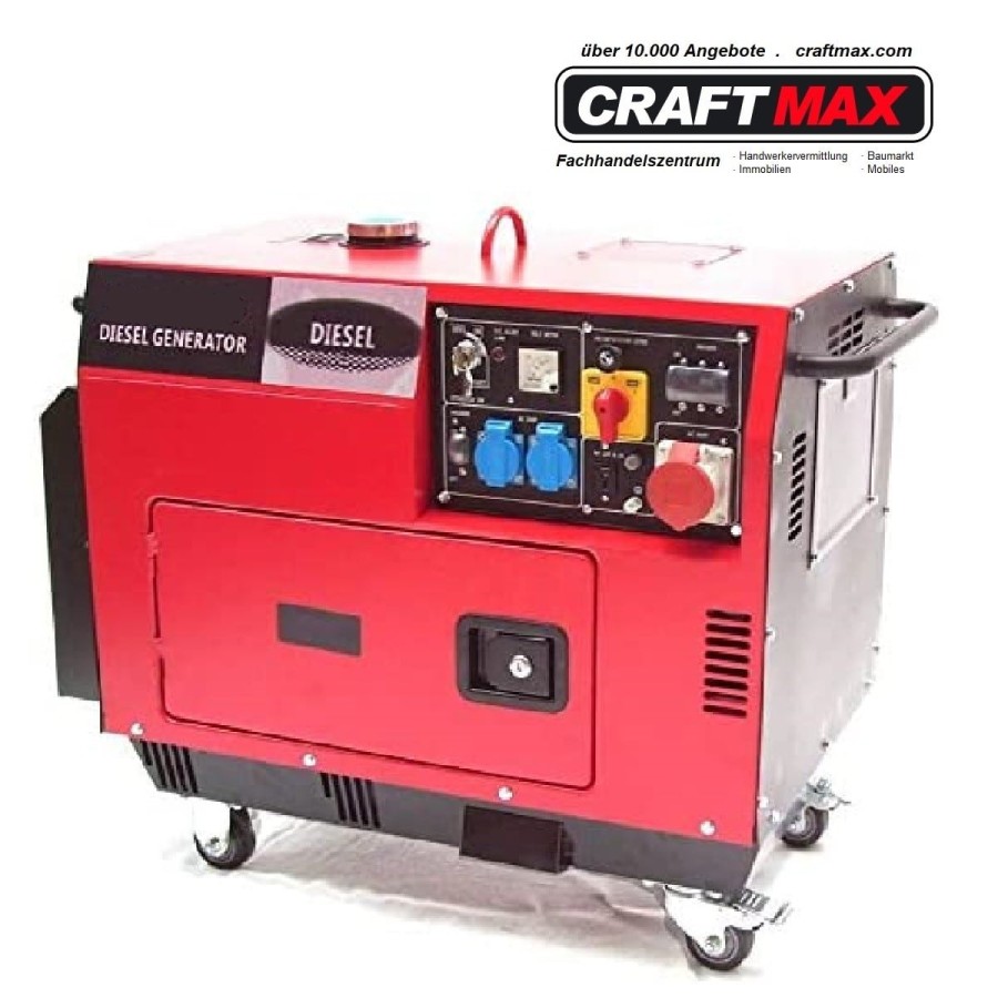 CRAFTMAX-fahrbares-85PS-Diesel-Stromaggregat-schallisoliert-400V-230V-12V