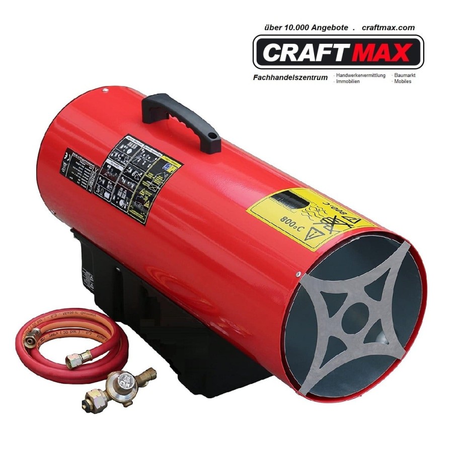CRAFTMAX-rotek-50kW-GasheizgeblaeseGasschlauch-Druckregler-Thermostat-Ueberhitzungsschutz-Piezozuendung-230V-Gasventil-1