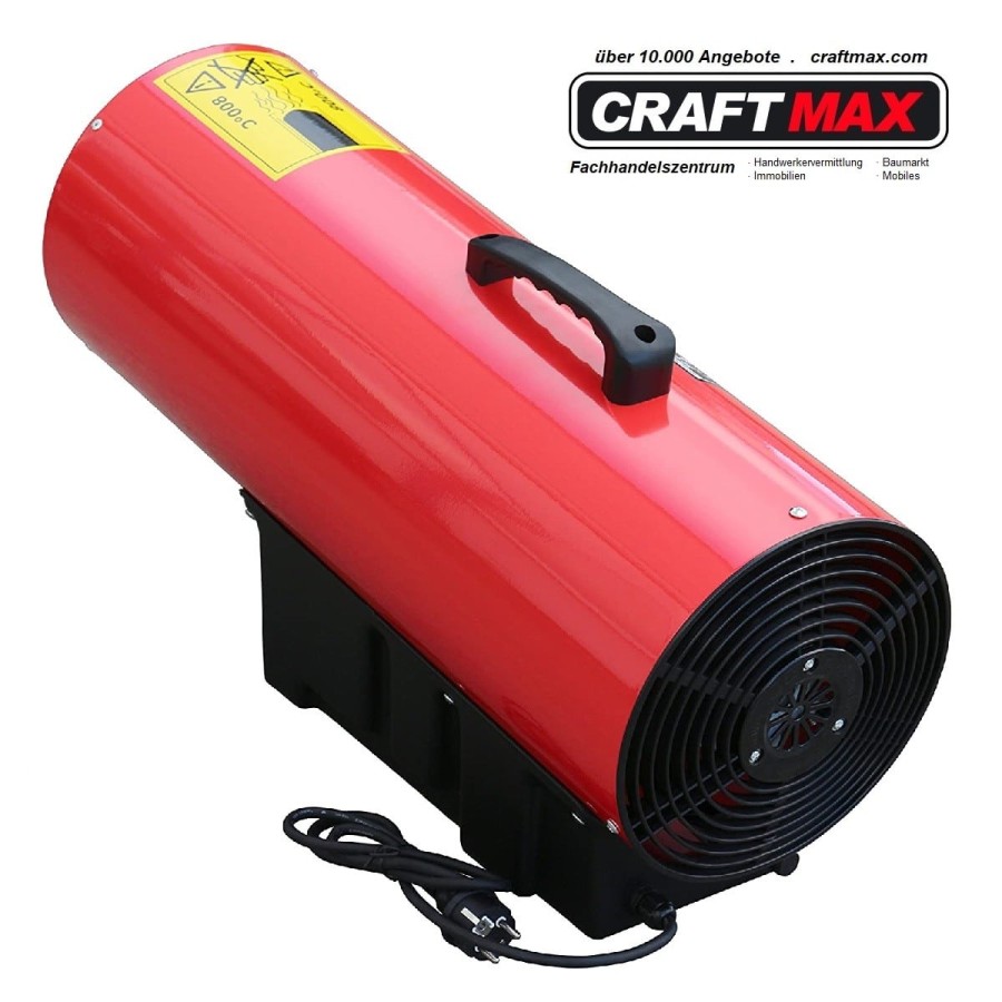 CRAFTMAX-rotek-50kW-GasheizgeblaeseGasschlauch-Druckregler-Thermostat-Ueberhitzungsschutz-Piezozuendung-230V-Gasventil-3