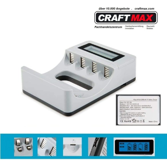 CRAFTMAX-USB-Batterie-Akku-Ladegeraet-NI-MH-NI-CD-AA-AAA-2000mAh-5V-LCD-blauer-Bildschirm-4