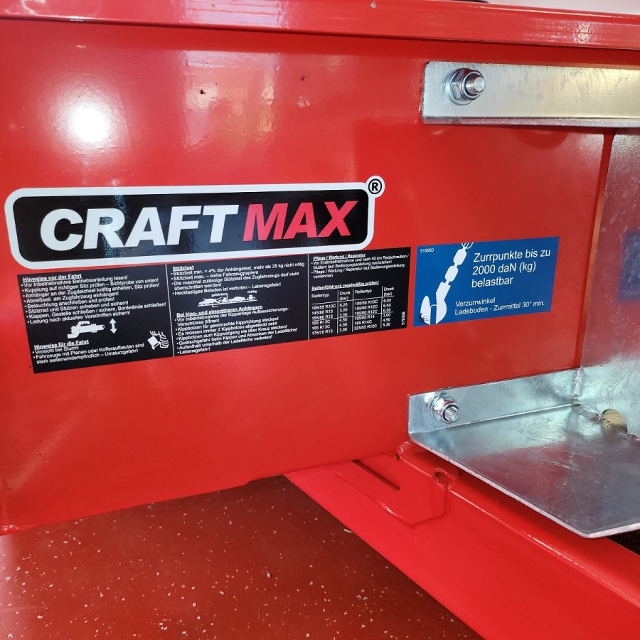 CRAFTMAX-MEGA-Baumaschinentransporter-3000Kg-Schaufelauflage-schwenkbaren-Auffahrrampen-2730kg-Nutzlast-4