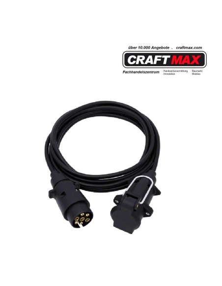 CRAFTMAX-Zwischenkabel-mit-12V-mit-7pol-Stecker-PKW-Anhaenger-zum-Zugfahrzeug-fuer-den-12V-Betrieb