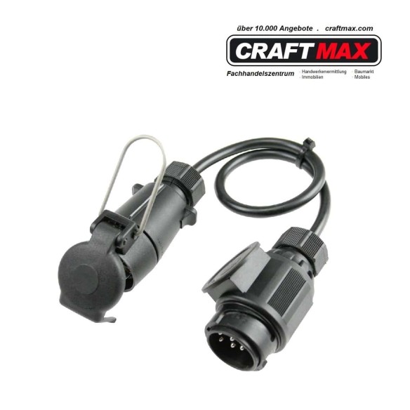CRAFTMAX-Zwischenkabel-mit-12V-mit-13pol-Stecker-PKW-Anhaenger-zum-Zugfahrzeug-fuer-den-12V-Betrieb