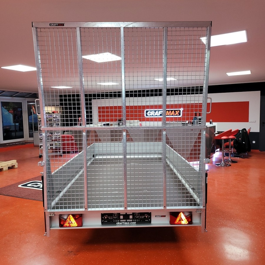 CRAFTMAX-KLAPPFIX-Kastenanhaenger-1300-Kg-ALU-Bordwaende-Stahlgitterheckklappe-Auffahrrampe-3000x1550x350mm-6