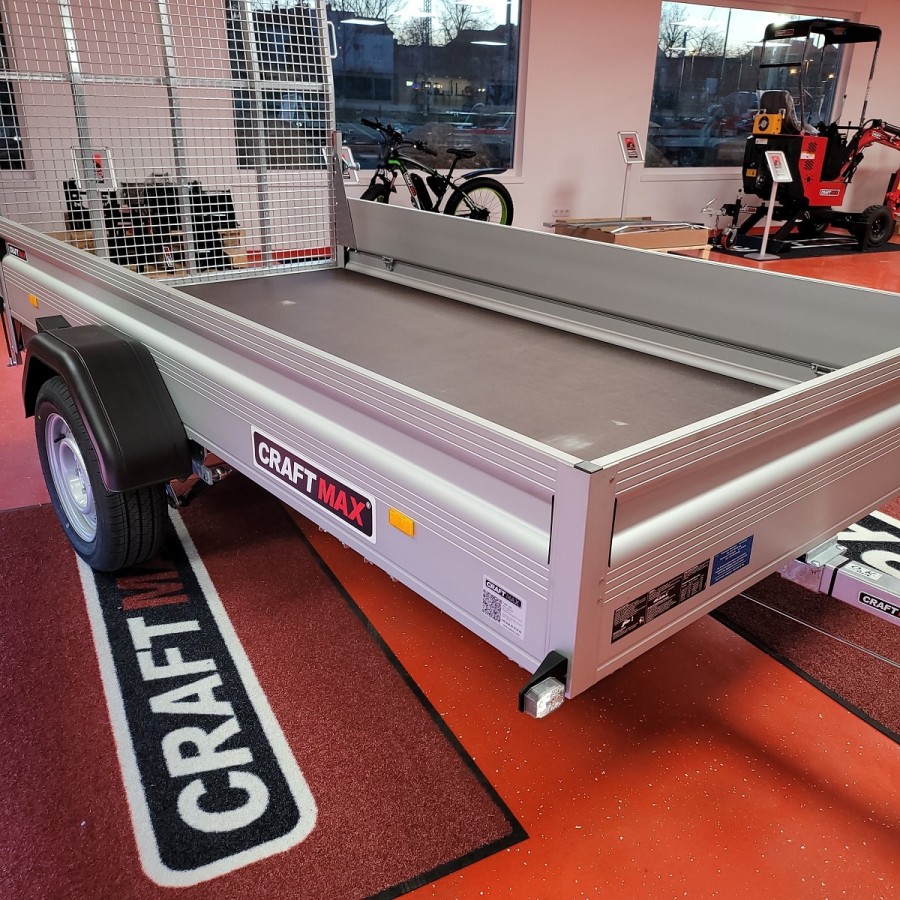 CRAFTMAX-KLAPPFIX-Kastenanhaenger-1300-Kg-ALU-Bordwaende-Stahlgitterheckklappe-Auffahrrampe-3000x1550x350mm-2